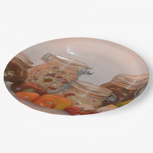 Sommer Ernte Zwei Pappteller (Schrägansicht)