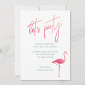 Sommer erste Geburtstag pink & mint Flamingo einla Einladung (Vorderseite)