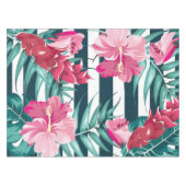 Sommer Exotische Blume gestreift Tischdecke (Vorderseite (Horizontal))
