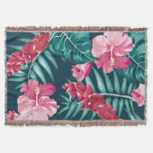 Sommer Exotische Blume Rosa Design Decke (Vorderseite)