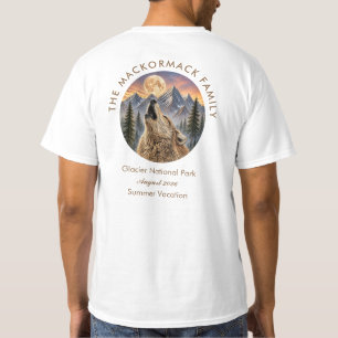 Sommer Familienurlaub Heulender Wolf Berg Sonnenun T-Shirt