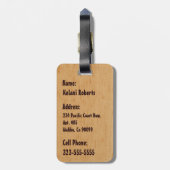 Sommer fasst hawaiisches Imitat-hölzerne Gepäckanhänger (Rückseite vertikal)