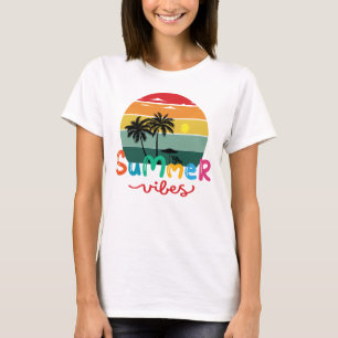 Sommer-Feeling Retro-Sonnenuntergang Damen T-Shirt
