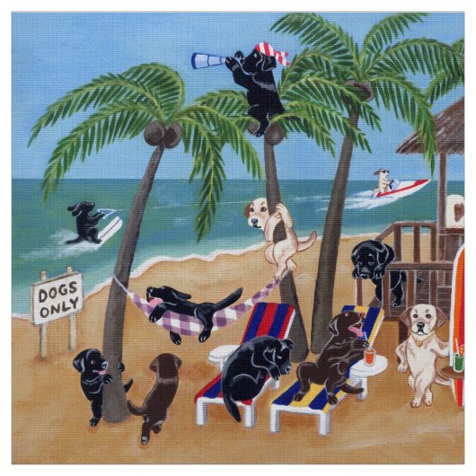 Sommer-Ferien Labradors Malerei Stoff (Muster)