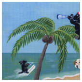 Sommer-Ferien Labradors Malerei Stoff (Nahaufnahme)