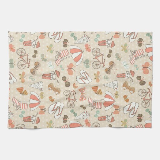 Sommer-Ferien-Muster Küchentuch (Horizontal)