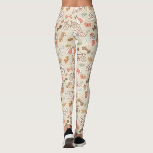 Sommer-Ferien-Muster Leggings (Rückseite)