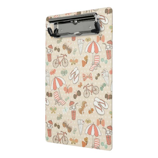 Sommer-Ferien-Muster Mini Klemmbrett (Gewinkelt2)