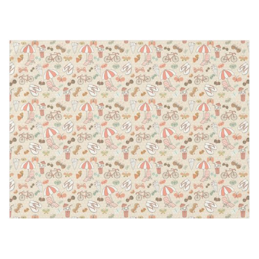 Sommer-Ferien-Muster Tischdecke (Vorderseite (Horizontal))