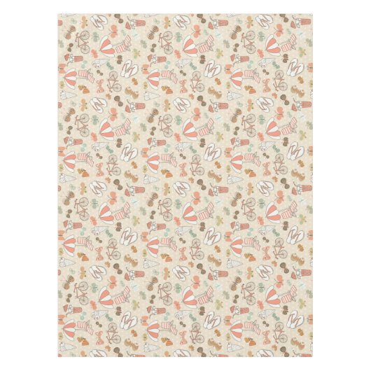 Sommer-Ferien-Muster Tischdecke (Vorderseite)