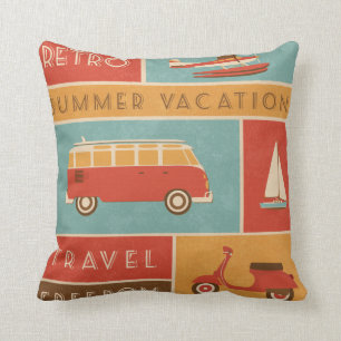 Sommer-Ferien-Reise-Kissen KRW Retro Kissen