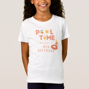 Sommer Flamingo-Eis Kinder Geburtstagspoolparty T-Shirt