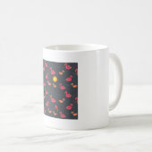 Sommer-Flamingo-Strandparty Schwarz Kaffeetasse (VorderseiteRechts)