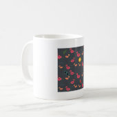 Sommer-Flamingo-Strandparty Schwarz Kaffeetasse (Vorderseite Links)