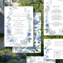 Sommer Flora Elegant Blauer und weiße Hochzeit