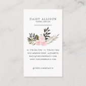 Sommer floral | Bronze und Korallenrosa Visitenkarte (Rückseite)