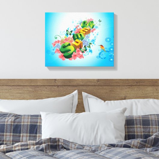 Sommer floral leinwanddruck (Insitu (Schlafzimmer))