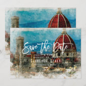 Sommer Florenz Italien Save the Date wedding Karte (Vorne/Hinten)