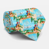 Sommer Florida Seaplane Tropical Beach Küste Krawatte (Gerollt)