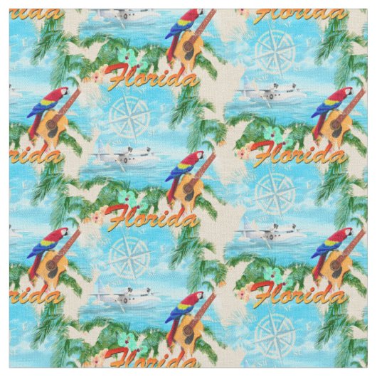 Sommer Florida Seaplane Tropical Beach Küste Stoff (Nahaufnahme)