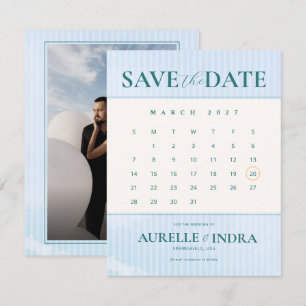 Sommer-Foto-Kalender-Hochzeit Blaue Strand Save The Date