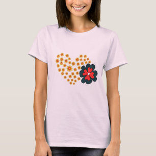Sommer Frauen Gänseblümchen Herz T-Shirt