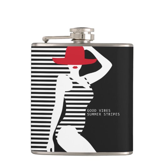 Sommer-Frauen-Nameflasche Flachmann (Vorderseite)