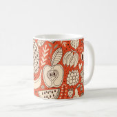 Sommer-Frucht-Doodle Vintage Kaffeetasse (VorderseiteRechts)