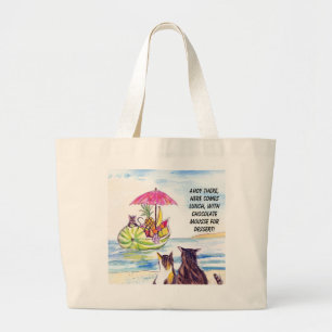 Sommer-Frucht-Katzen-Strand-Tasche Jumbo Stoffbeutel