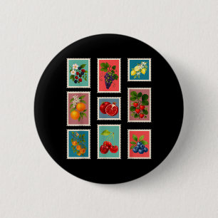 Sommer-Frucht-Stempel Vintage-Frucht-Poststempel Button