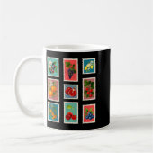 Sommer-Frucht-Stempel Vintage-Frucht-Poststempel Kaffeetasse (Links)