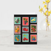 Sommer-Frucht-Stempel Vintage-Frucht-Poststempel Karte (Gelbe Blume)