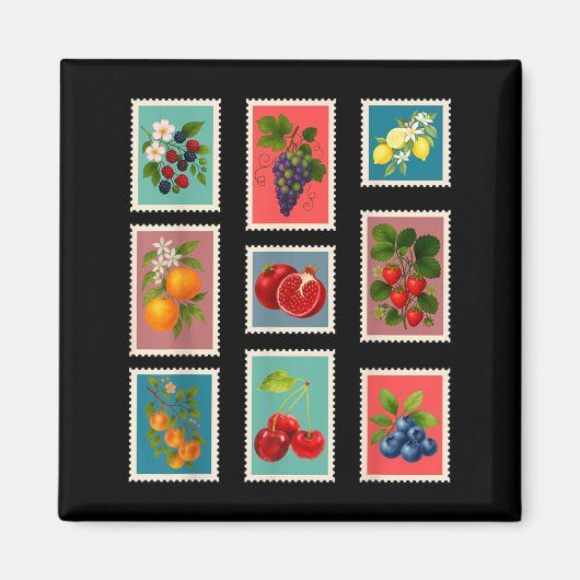Sommer-Frucht-Stempel Vintage-Frucht-Poststempel Magnet (Vorne)