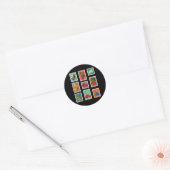 Sommer-Frucht-Stempel Vintage-Frucht-Poststempel Runder Aufkleber (Umschlag)