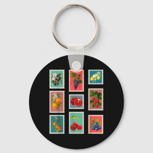 Sommer-Frucht-Stempel Vintage-Frucht-Poststempel Schlüsselanhänger