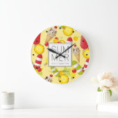 Sommer-Frucht-und Eiscreme-Spaß Große Wanduhr (Zuhause)