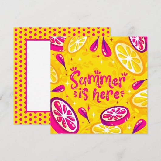 Sommer Frucht Zitrus Grußkarte (Vorne/Hinten)
