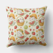 Sommer-Früchte-Katzen-Muster - Picknick-Design für Kissen (Rückseite)
