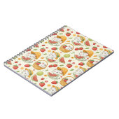 Sommer-Früchte-Katzen-Muster - Picknick-Design für Notizblock (Linke Seite)