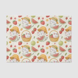 Sommer-Früchte-Katzen-Muster - Picknick-Design für Seidenpapier