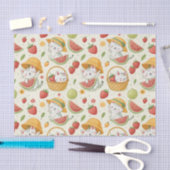 Sommer-Früchte-Katzen-Muster - Picknick-Design für Seidenpapier (Handwerk)