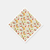 Sommer-Früchte-Katzen-Muster - Picknick-Design für Serviette (Ecke)