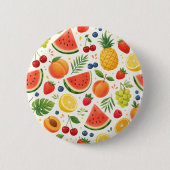 Sommer-Fruchtmuster Stoff | Tropische Wassermelone Button (Vorderseite)