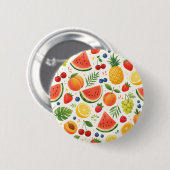 Sommer-Fruchtmuster Stoff | Tropische Wassermelone Button (Vorne & Hinten)