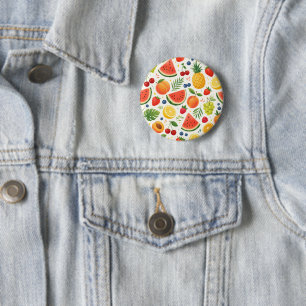Sommer-Fruchtmuster Stoff Tropische Wassermelone Button