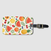 Sommer-Fruchtmuster Stoff | Tropische Wassermelone Gepäckanhänger (Vorderseite (Horizontal))