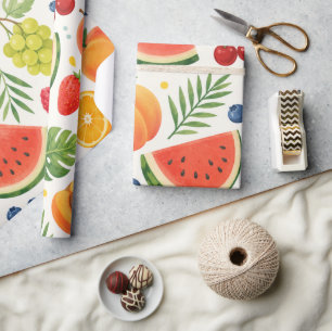 Sommer-Fruchtmuster Stoff Tropische Wassermelone Geschenkpapier