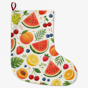 Sommer-Fruchtmuster Stoff   Tropische Wassermelone Großer Weihnachtsstrumpf