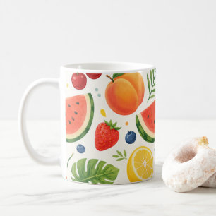 Sommer-Fruchtmuster Stoff Tropische Wassermelone Kaffeetasse