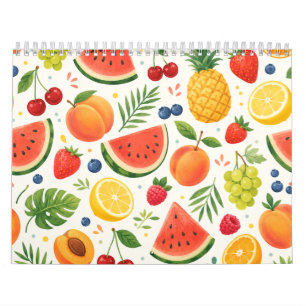 Sommer-Fruchtmuster Stoff   Tropische Wassermelone Kalender